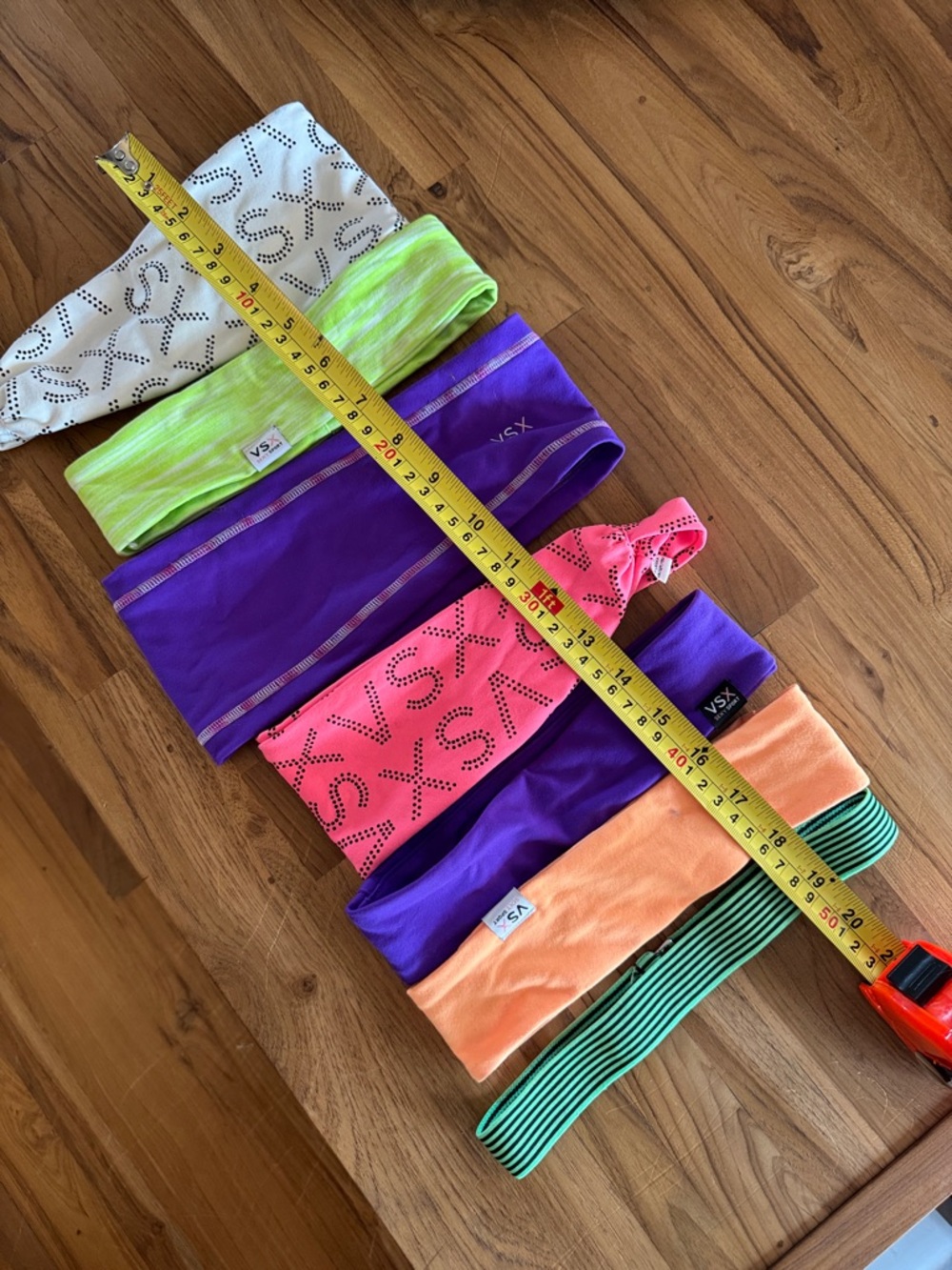 Victoria Secret VSX Neon Green, White, Purple & Pink Workout Headband Set - 7 - Picture 3 of 10